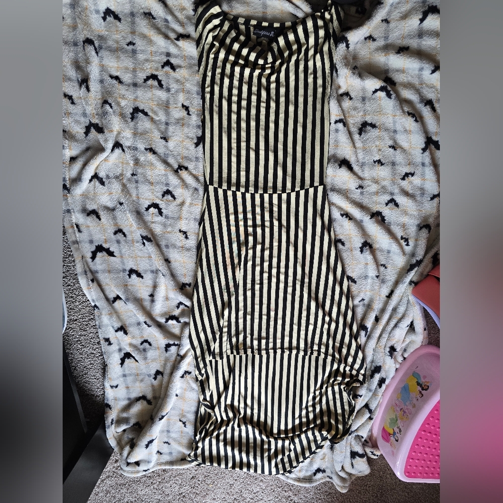 Sourpuss L Striped High-Low Dress with Anchor Cutout